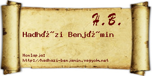 Hadházi Benjámin névjegykártya