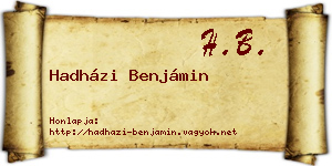 Hadházi Benjámin névjegykártya