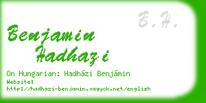 benjamin hadhazi business card